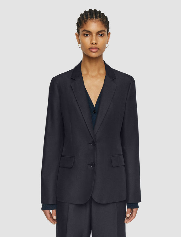 Joseph Soft Cotton Silk Belmore Jacket Navy
