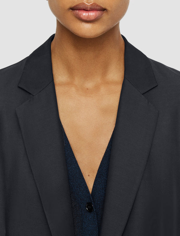 Joseph Soft Cotton Silk Belmore Jacket Navy