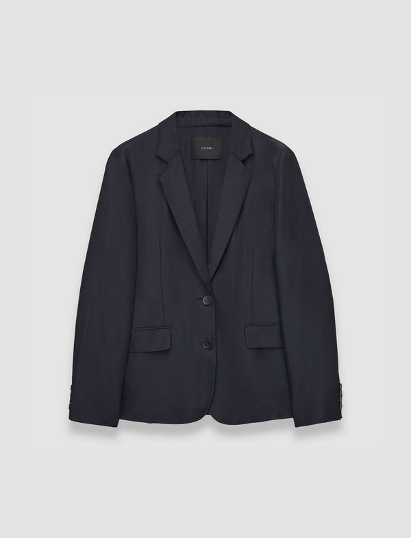 joseph Soft Cotton Silk Belmore Jacket Navy