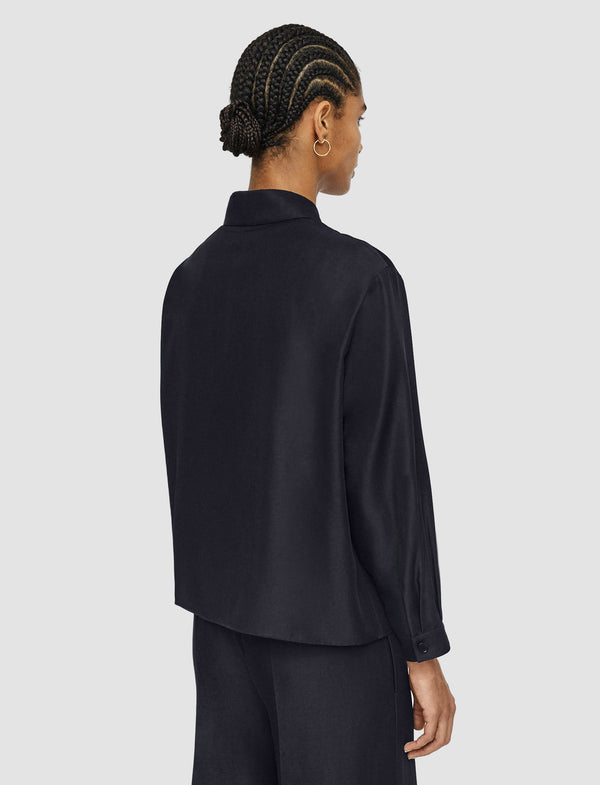 Joseph Soft Cotton Silk Satie Shirt Navy