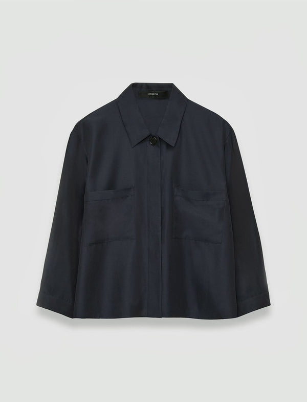 joseph Soft Cotton Silk Satie Shirt Navy