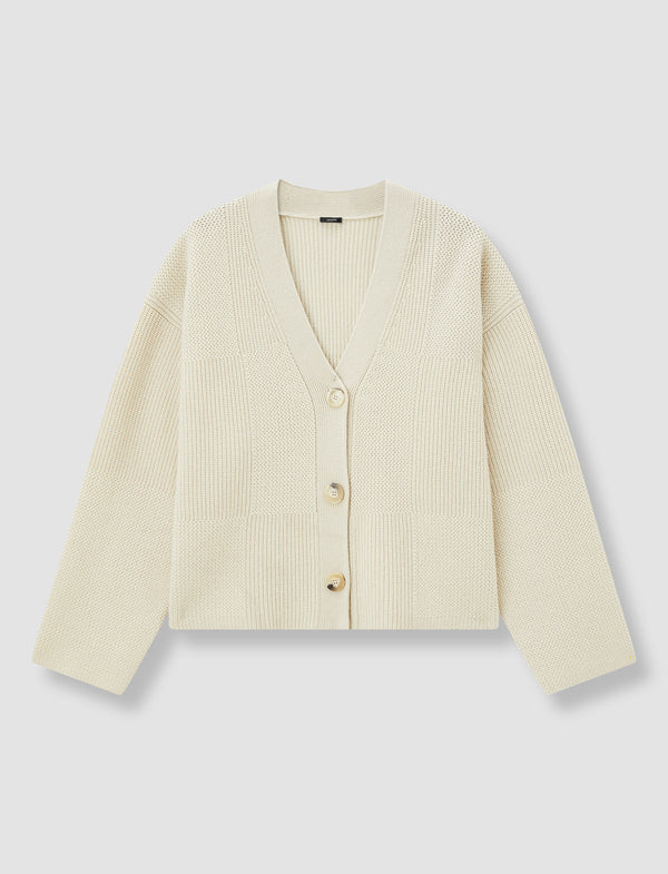 joseph Soft Merino Wool Cardigan Affogato