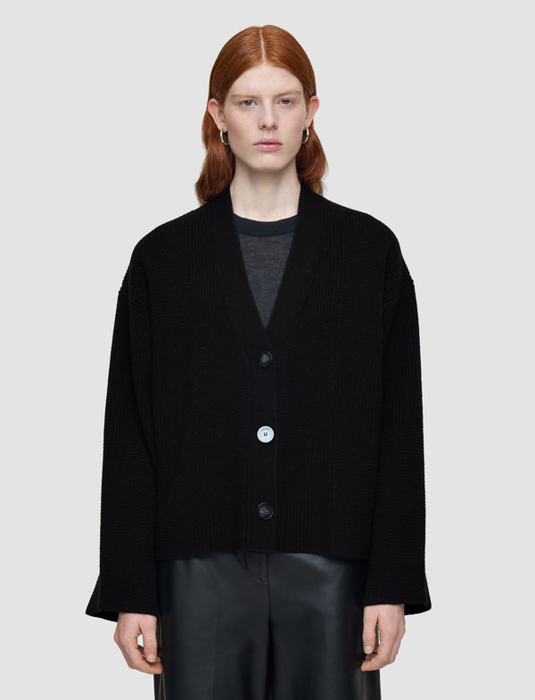 Joseph Soft Merino Wool Cardigan Black
