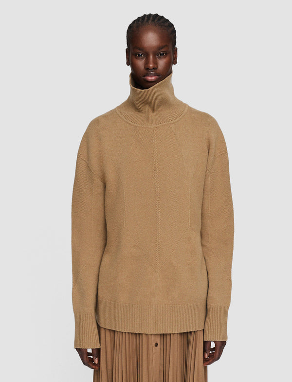 Joseph Soft Wool High Neck Jumper Oak