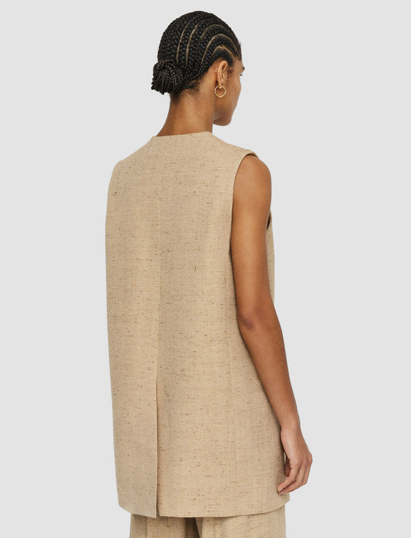 Joseph Speckled Silk Linen Arago Waistcoat Sesame