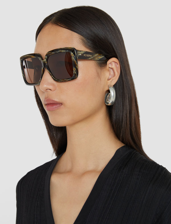 Joseph Square Sunglasses Ebony