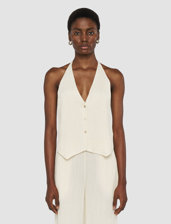 Joseph Suez Pleat Jacquard Tie Waistcoat Seashell