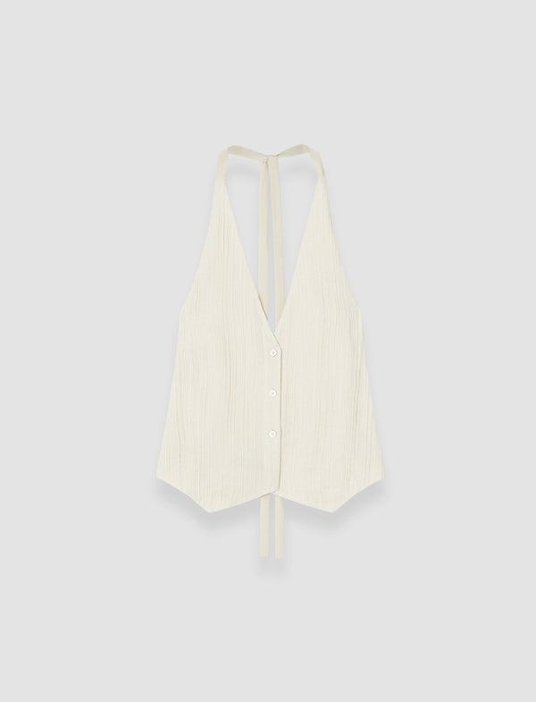 joseph Suez Pleat Jacquard Tie Waistcoat Seashell