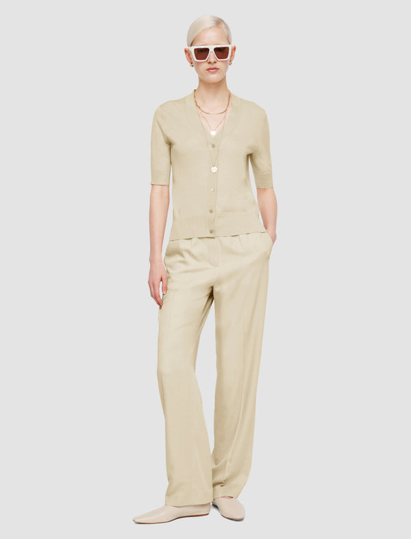 Joseph Superfine Cotton Silk Cardigan Quail