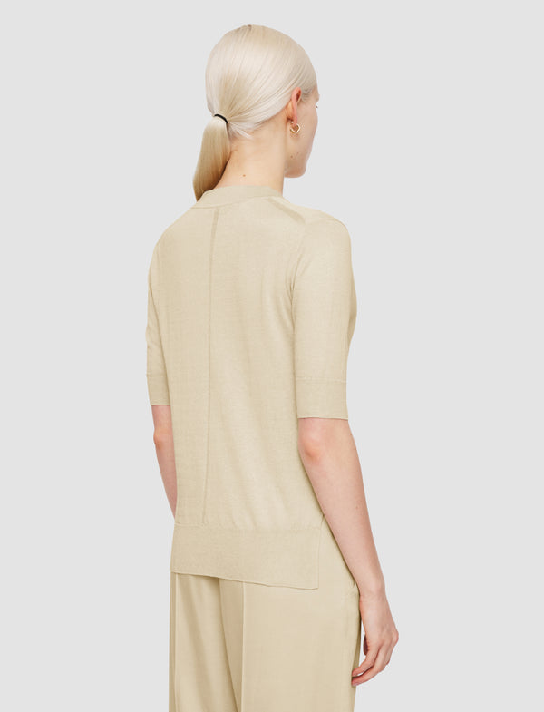 Joseph Superfine Cotton Silk Cardigan Quail