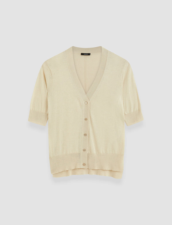 joseph Superfine Cotton Silk Cardigan Quail