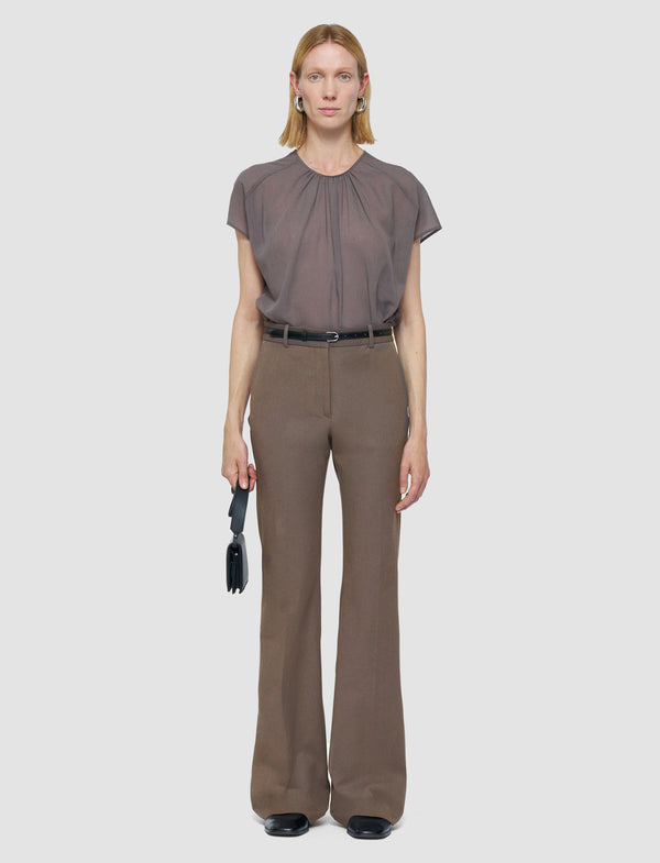 Joseph Tafira Gabardine Stretch Trousers Mushroom