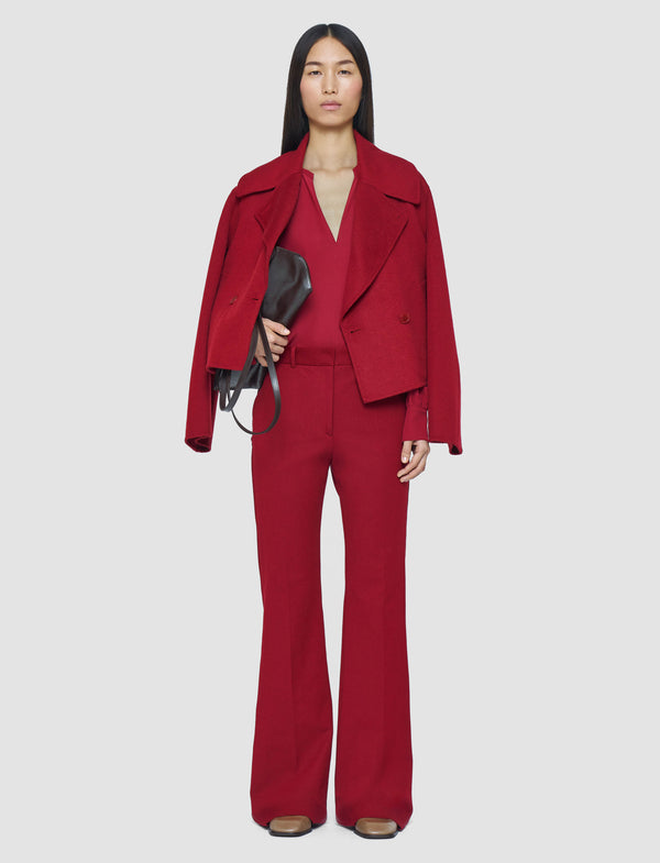 Joseph Tafira Gabardine Stretch Trousers Ruby