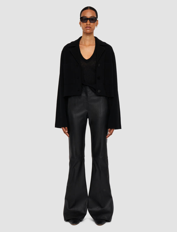 Joseph Tafira Leather Stretch Trousers Black