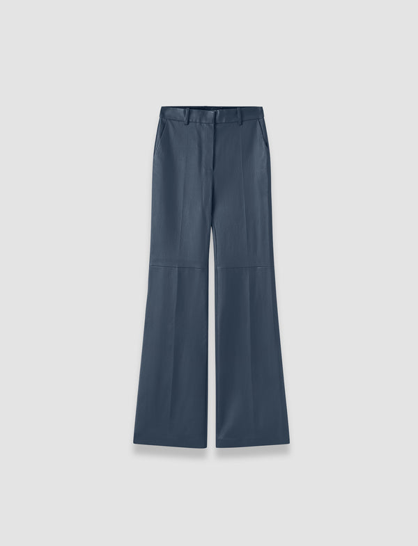 joseph Tafira Leather Stretch Trousers Smoke