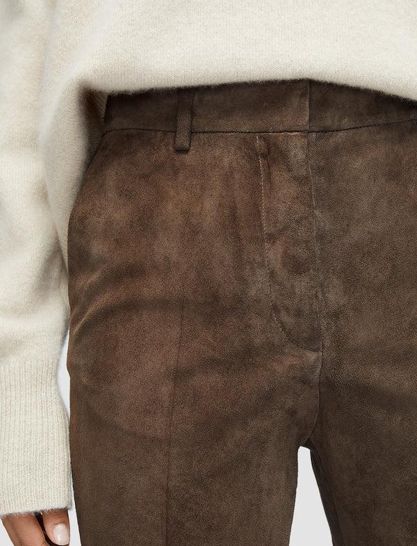Joseph Tafira Suede Stretch Trousers Mushroom