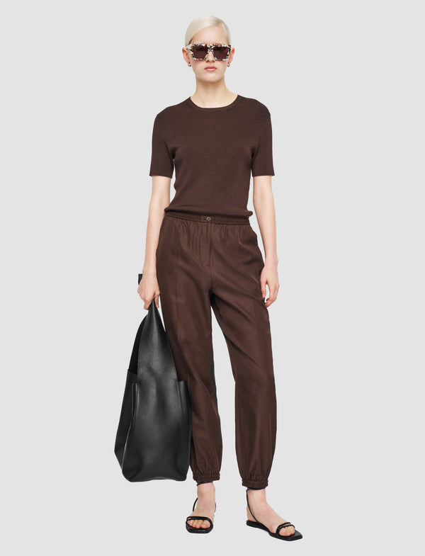 Joseph Taio Soft Cotton Silk Trousers Ebony
