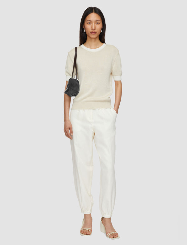 Joseph Taio Soft Cotton Silk Trousers Ivory