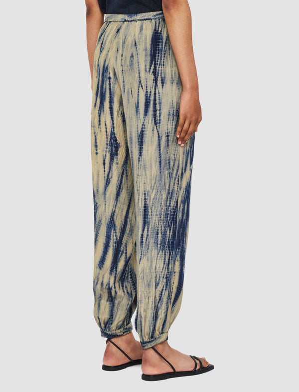 Joseph Taio Tie Dye Silk Trousers Desert Sand/Navy