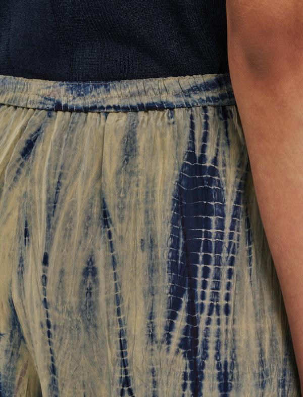 Joseph Taio Tie Dye Silk Trousers Desert Sand/Navy