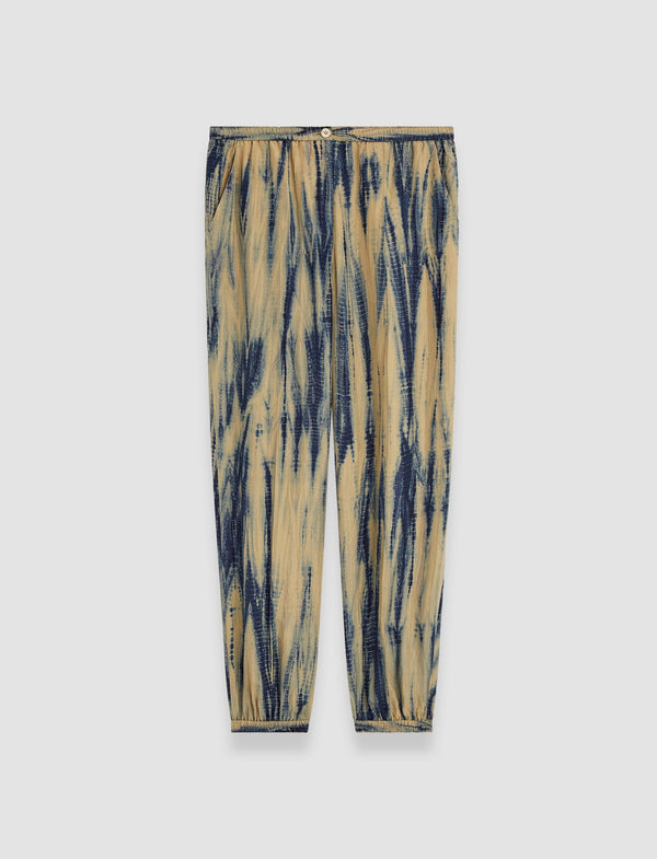 joseph Taio Tie Dye Silk Trousers Desert Sand/Navy