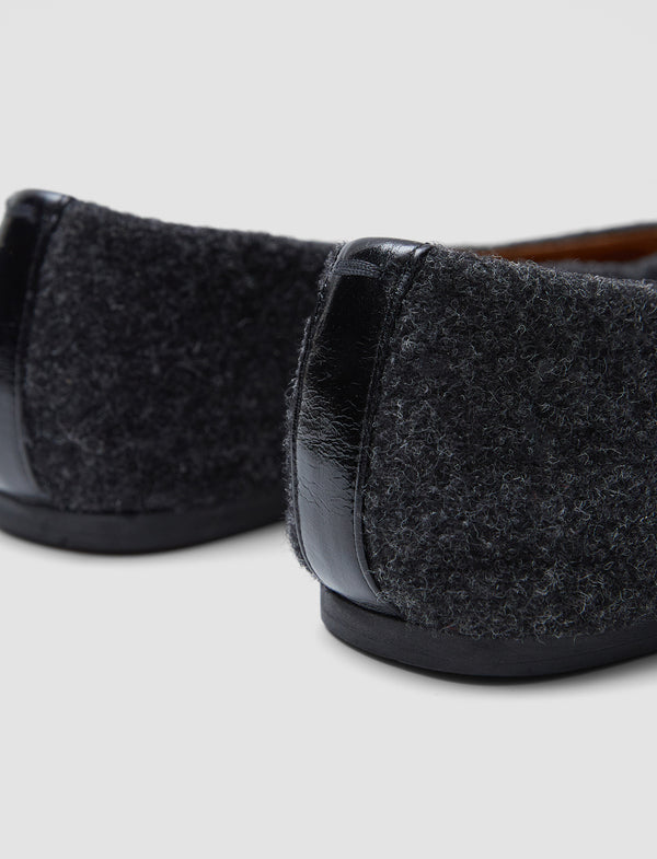 Joseph Textured Wool Ballerinas Smoke