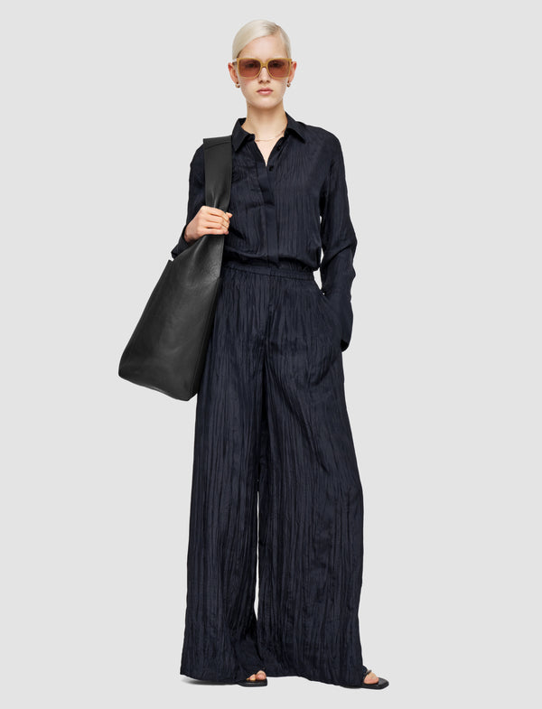 Joseph Thoresby Habotai Silk Trousers Navy
