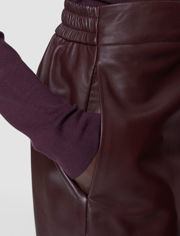 Joseph Thurlow Nappa Leather Trousers Maraschino