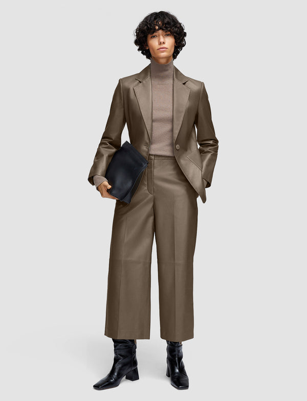 Joseph Thurlow Nappa Leather Trousers Mushroom