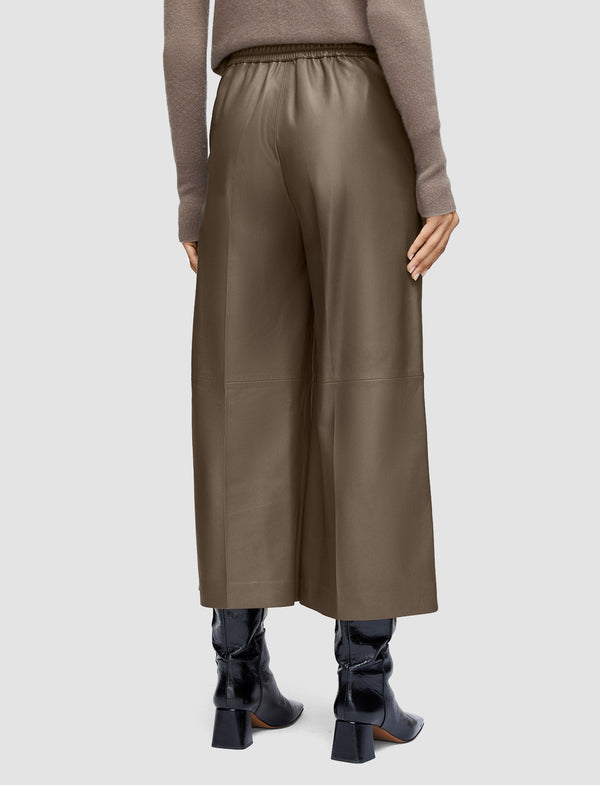 Joseph Thurlow Nappa Leather Trousers Mushroom