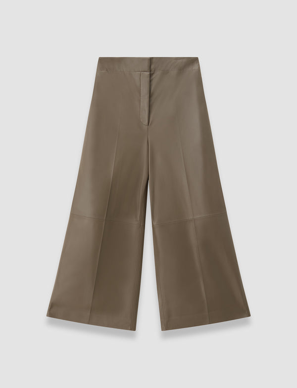 joseph Thurlow Nappa Leather Trousers Mushroom