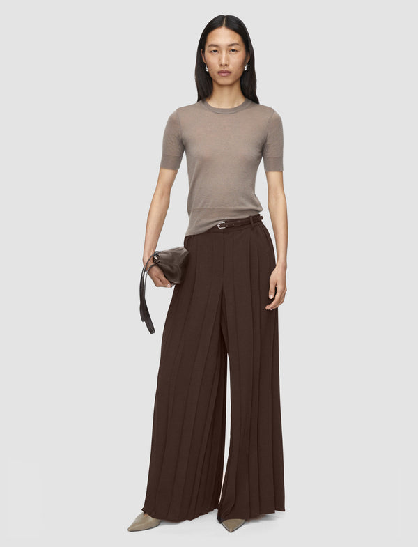 Joseph Tibre Airy Plissé Trousers Ebony