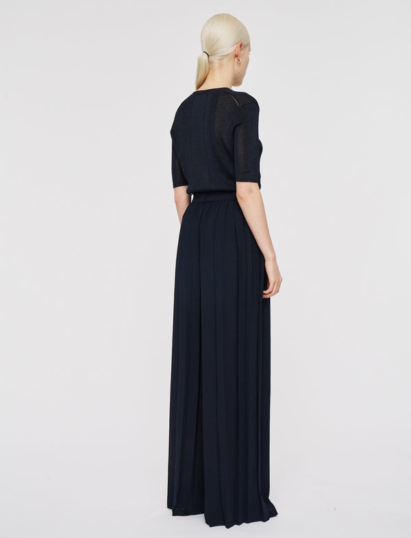 Joseph Tibre Airy Plissé Trousers Navy