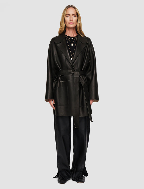 Joseph Tison Bonded Leather Jacket Black