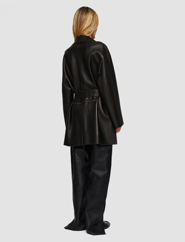 Joseph Tison Bonded Leather Jacket Black