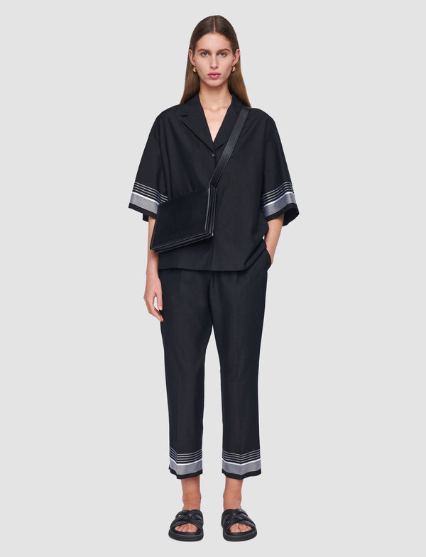 Joseph Tottenham Cotton Blend Trousers Black