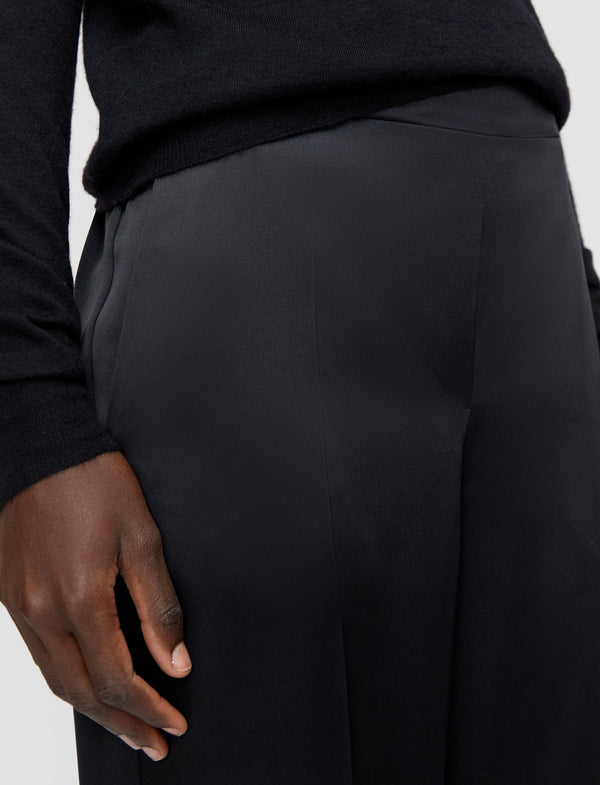 Joseph Tova Silk Satin Trousers Black