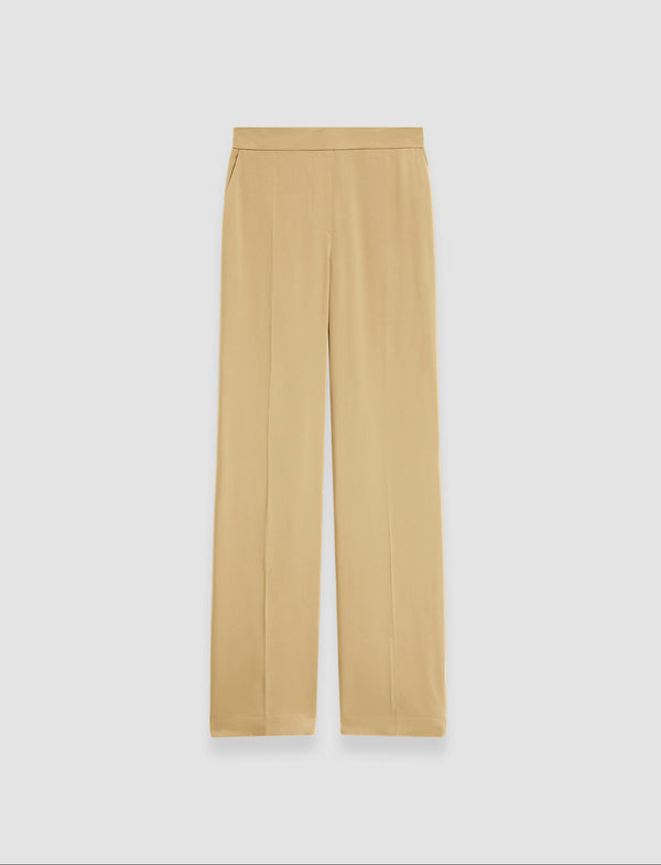 joseph Tova Silk Satin Trousers Desert Sand