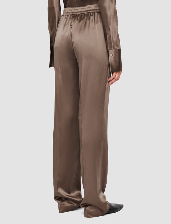 Joseph Tova Silk Satin Trousers Escargot