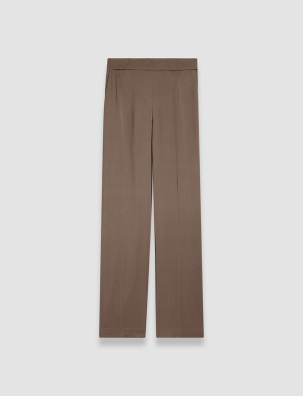 joseph Tova Silk Satin Trousers Escargot