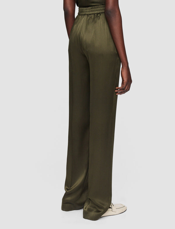 Joseph Tova Silk Satin Trousers Hass Avocado