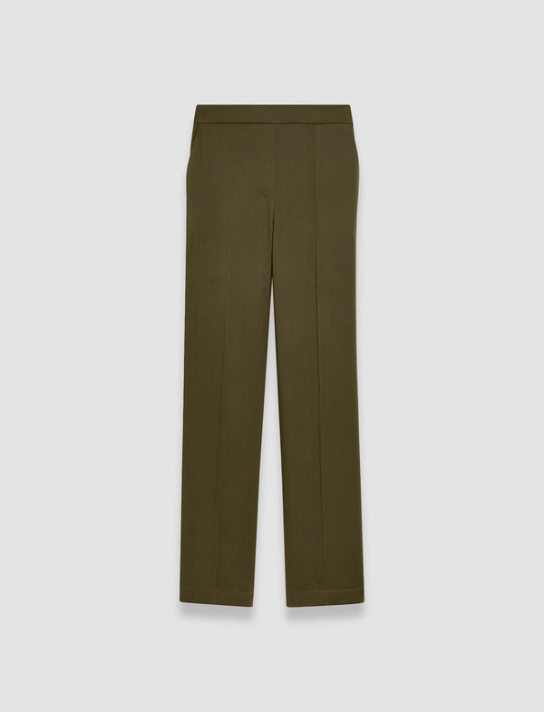 joseph Tova Silk Satin Trousers Hass Avocado