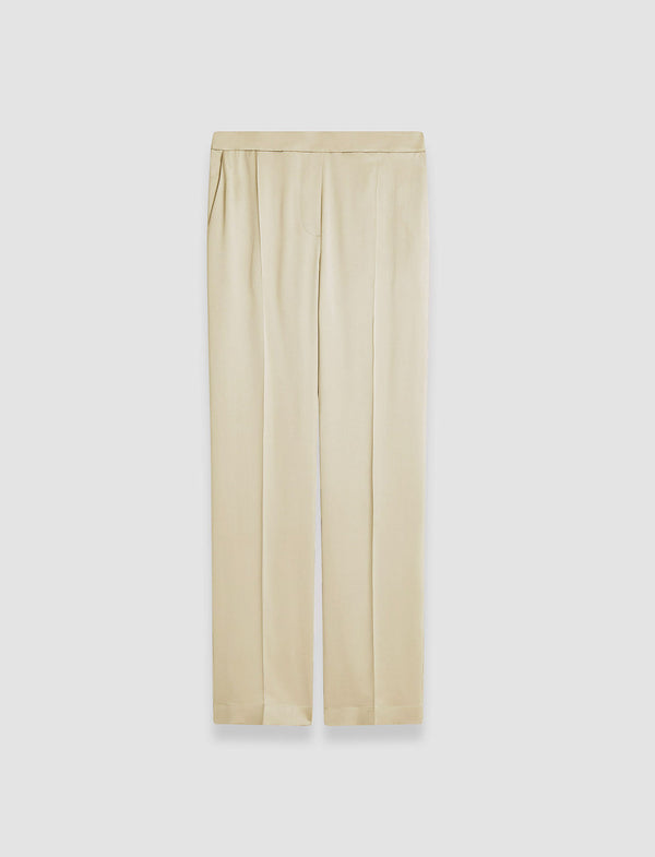 joseph Tova Silk Satin Trousers Oat