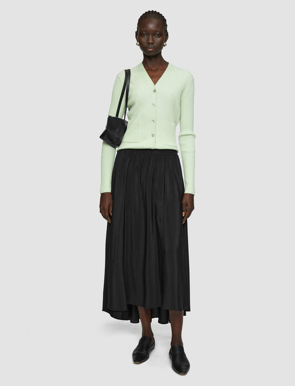 Joseph Violet Crepe De Soie Silk Skirt Black