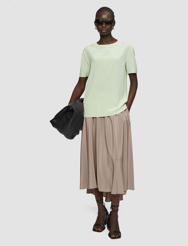 Joseph Violet Crepe De Soie Silk Skirt Escargot