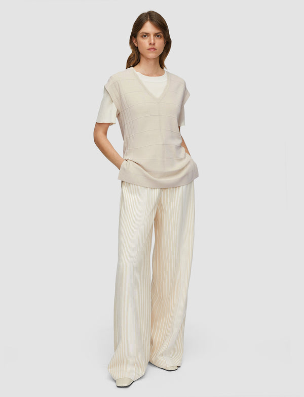 Joseph Viscose Grid Knit Top Affogato