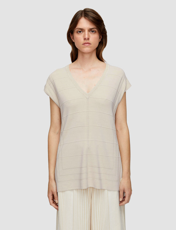 Joseph Viscose Grid Knit Top Affogato