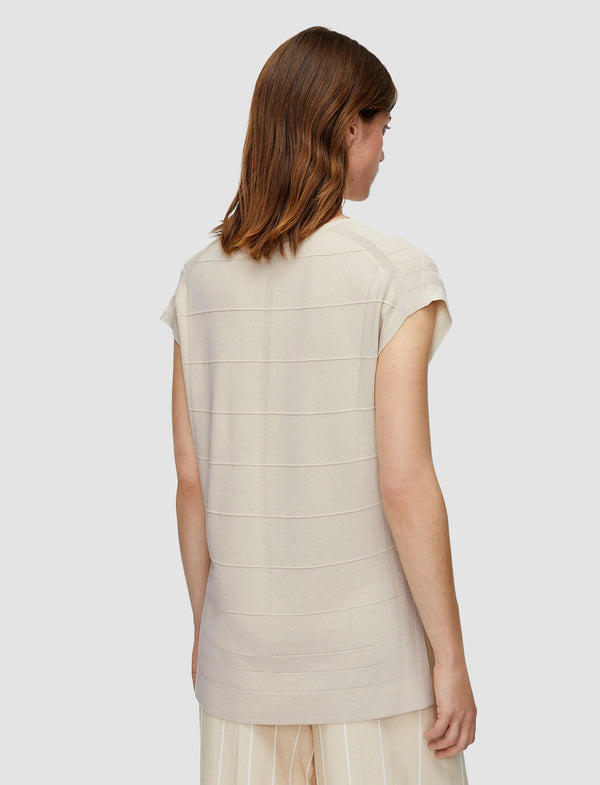 Joseph Viscose Grid Knit Top Affogato