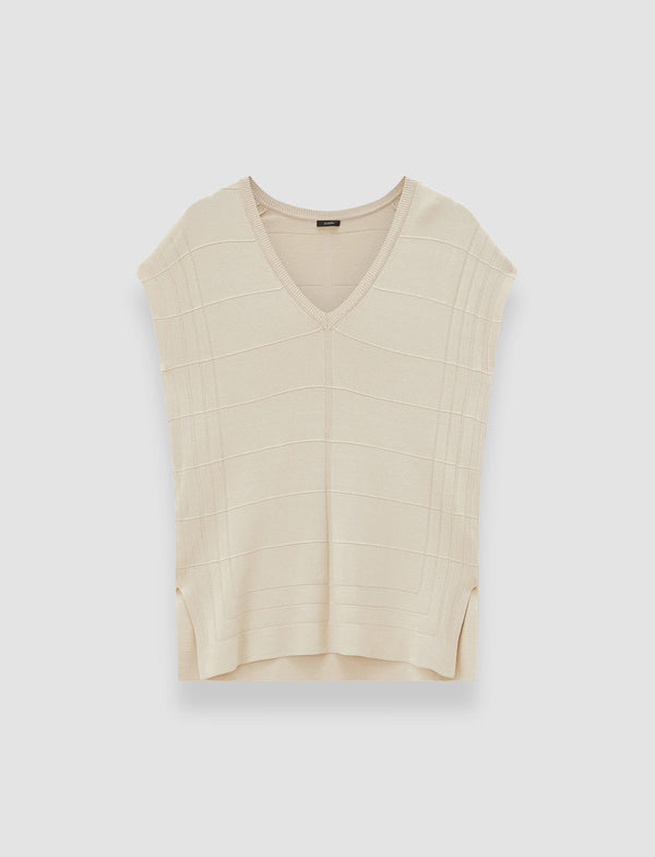 joseph Viscose Grid Knit Top Affogato