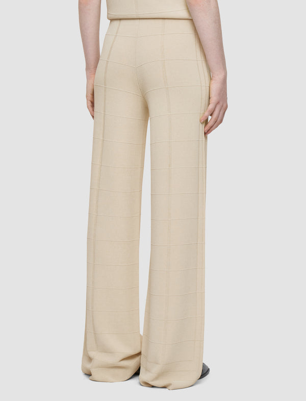 Joseph Viscose Grid Knit Trousers Affogato